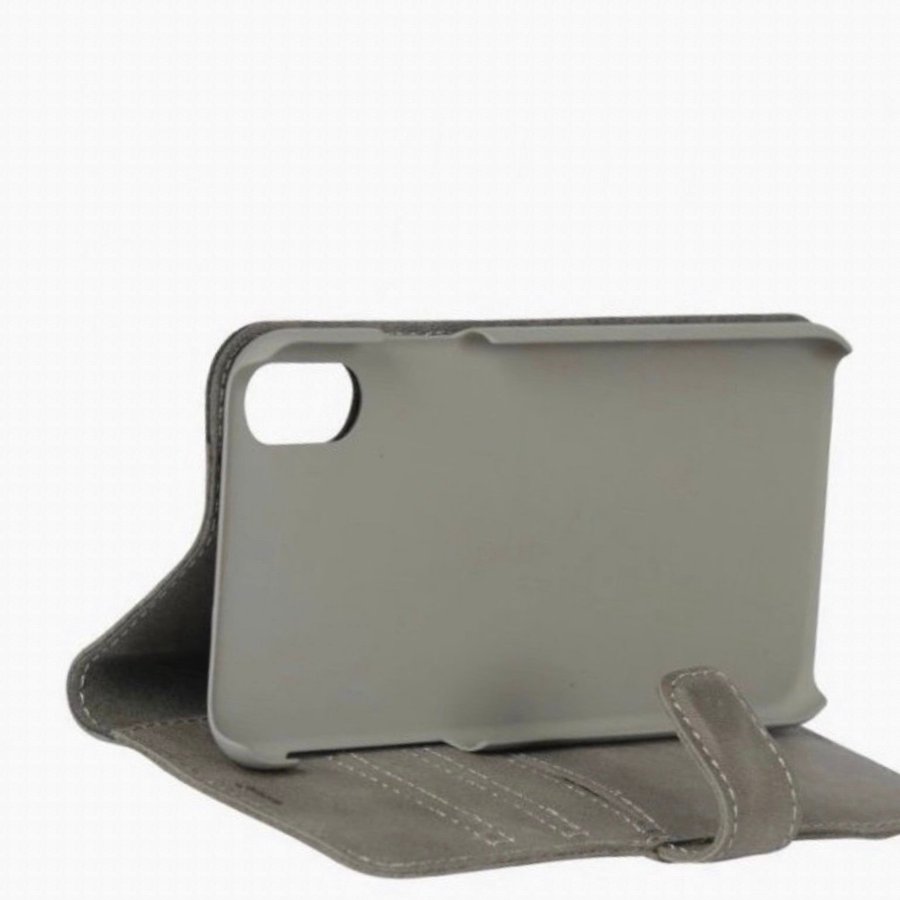 Essentials iPhone X/XS Plånboksväska i äkta läder för 3 kort ljusbrun