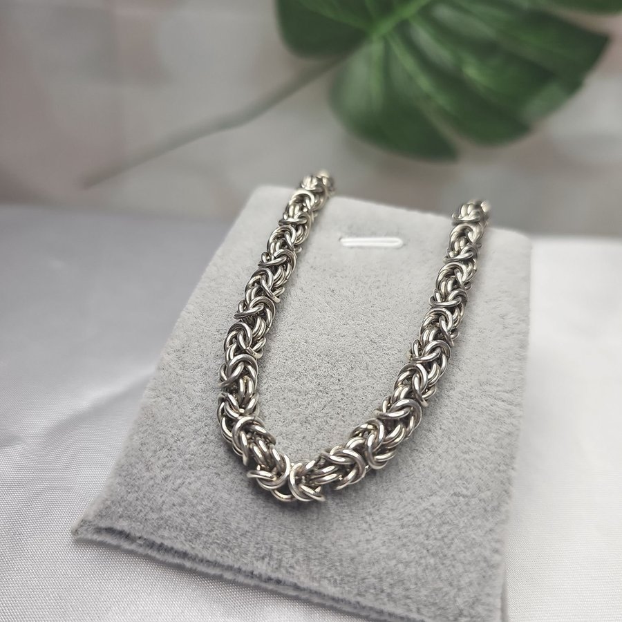 Brett silverhalsband kejsarlänk/kungslänk 925S 534 gram