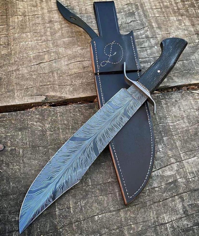 Custom Handmade Damascus Steel Bowie Knife Survival Knife Hunting Knife