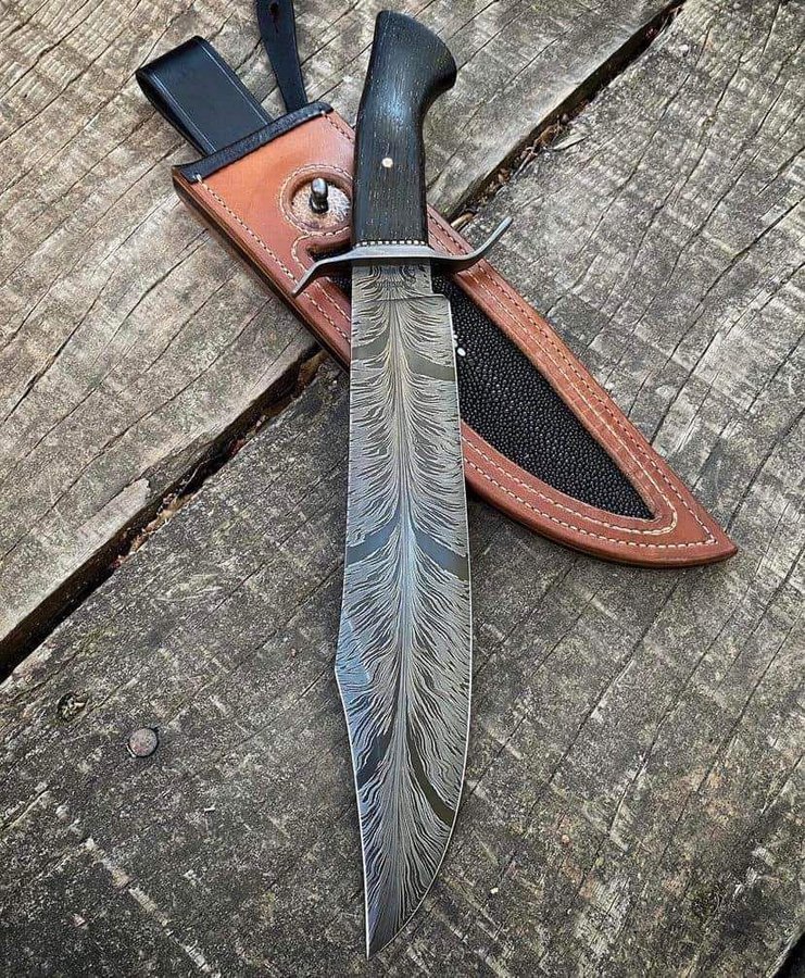 Custom Handmade Damascus Steel Bowie Knife Survival Knife Hunting Knife