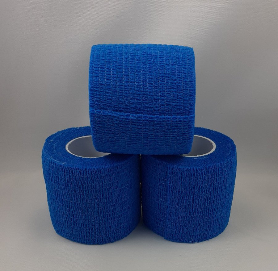 Nya Gasbindor Elastisk Binda Sport Bandage Självhäftande 25 cm x 45 m Blå 3-p