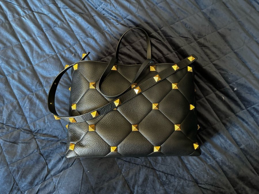Roman stud quilted tote