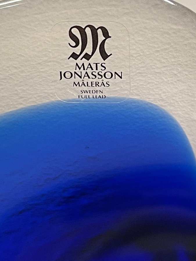 Skål "Blue Magic" Mats Jonasson Målerås Sweden signerad