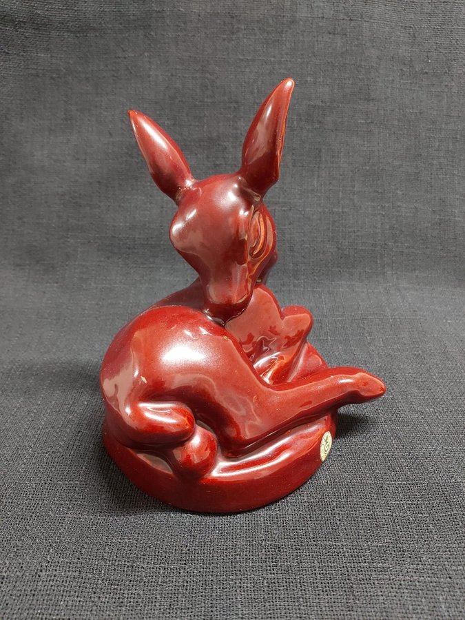 Gabriel Rådjur figurin keramik glaserat lergods skulptur 1950-talet Swede
