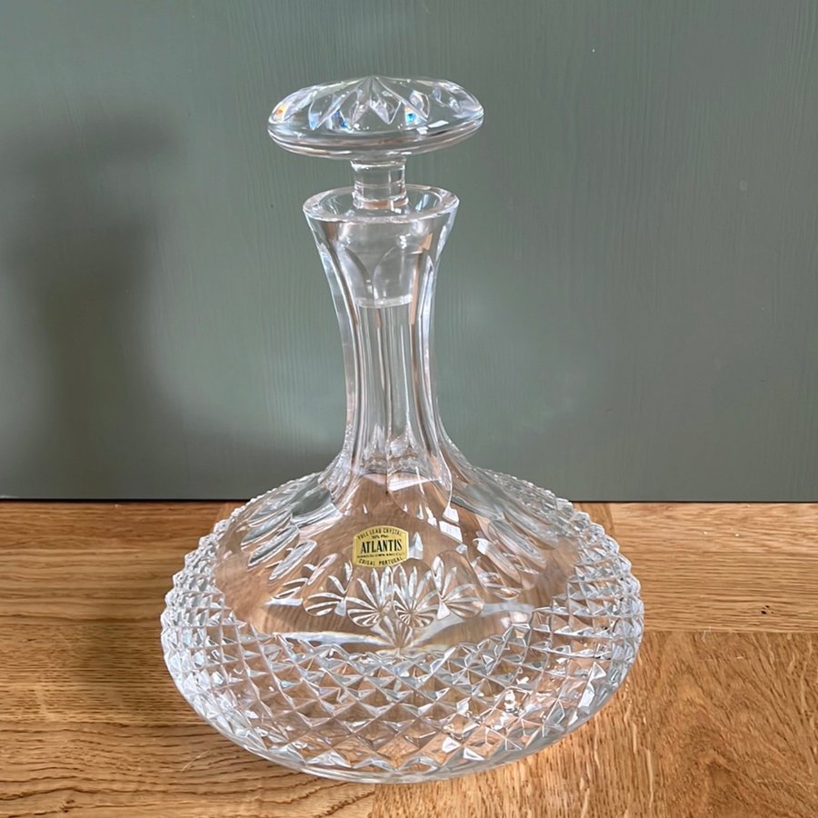 Atlantis crystal kaptens karaff / skeppskaraff  handblown and cut Portugal