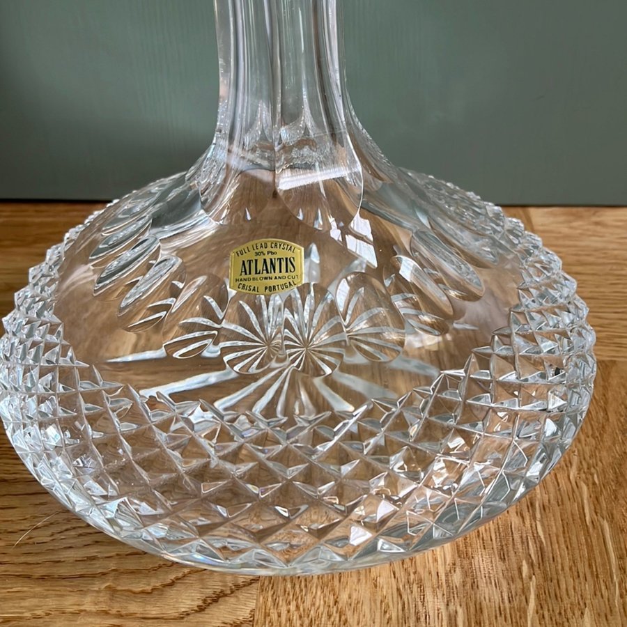 Atlantis crystal kaptens karaff / skeppskaraff  handblown and cut Portugal