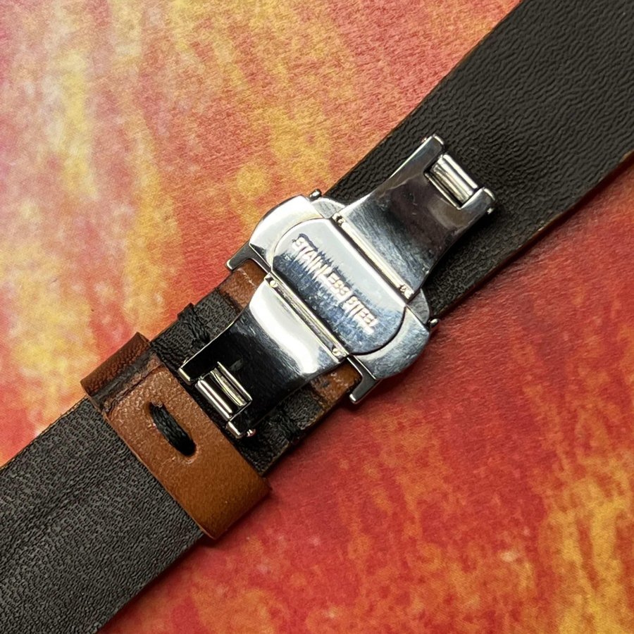 Armband av äkta läder/inlägg av japanskt kimono-tyg för Apple Watch 38/40/41 mm