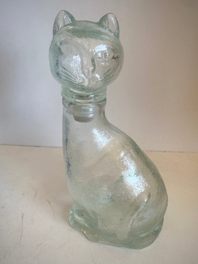 3 st karaffer glas Karaff bl a Empoli Genie dog Bottle vintage Rare 60s retro