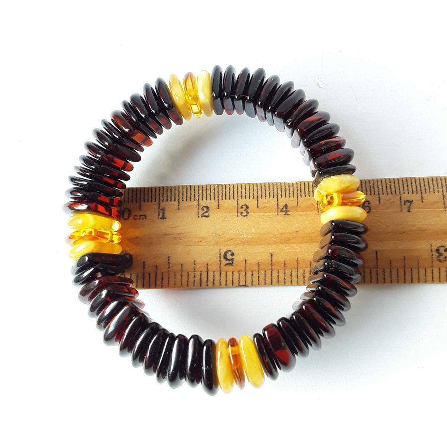 Baltic amber bracelet Stretchy brown gemstone bracelet Handcrafted amber jewelry