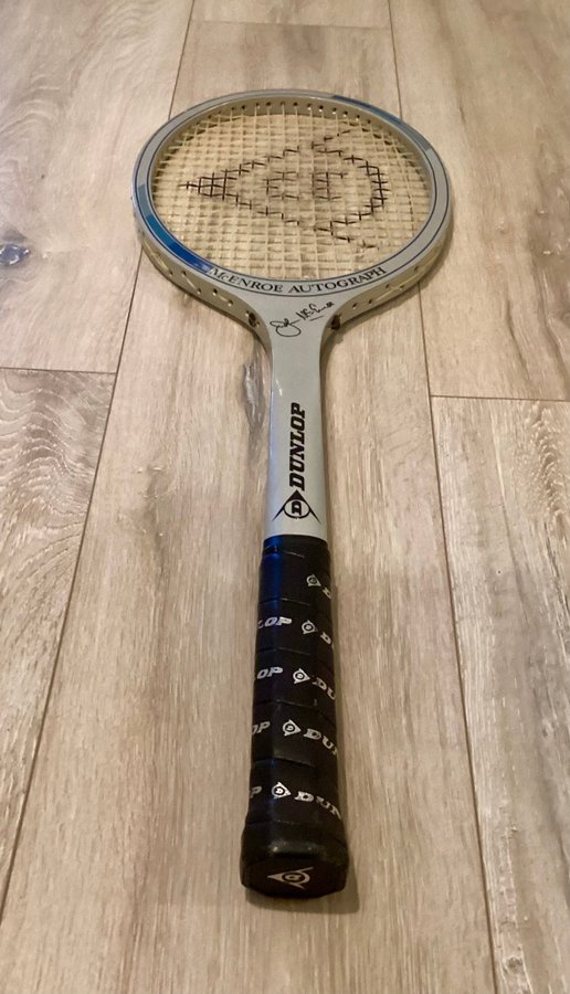 Tennisracket i trä Dunlop McEnroe autograph