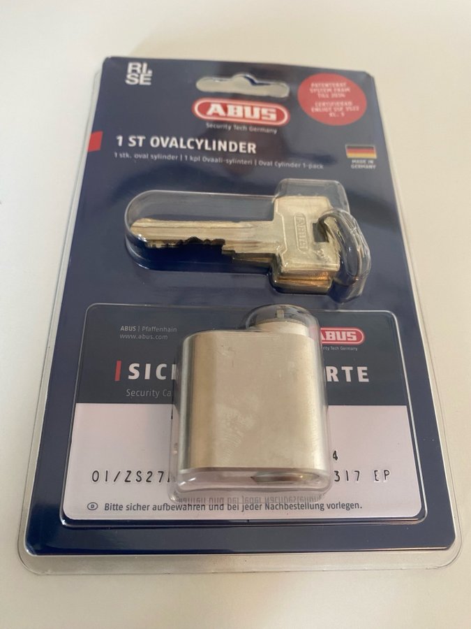 ABUS Cylinder/Låscylinder oval Zolit 3 st nycklar