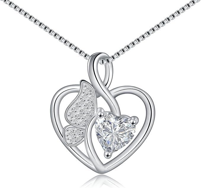 925 Sterling Silver Halsband Hjärta Halsband för kvinnor