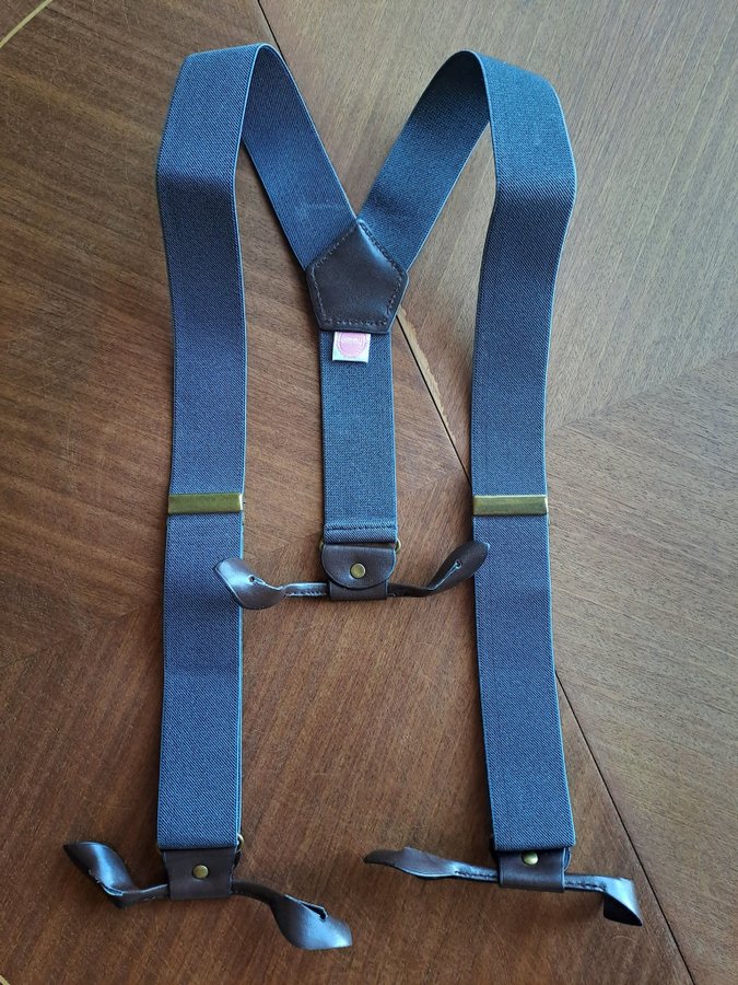 DEADSTOCK RETRO Hängslen suspenders braces EMMY DESIGN läderstroppar