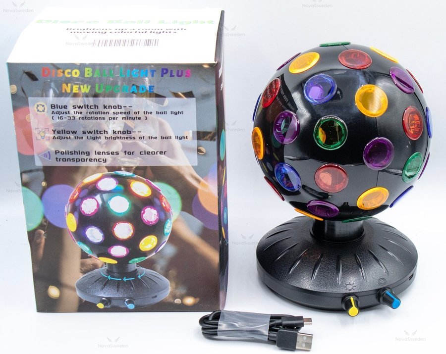 NY Roterande Disco Ball LED | Projektor | Justerbar | USB-C | Ordpris 329kr