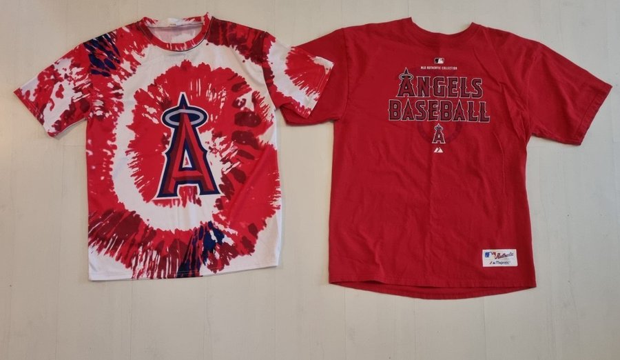 Vintage/retro 2 stycken olika Anaheim Angels Baseboll T-shirts L och XL