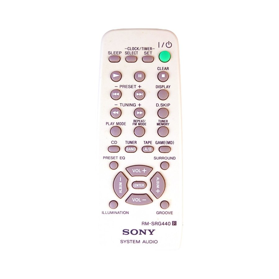 Sony RM-SRG440 System Audio - REMOTE CONTROL