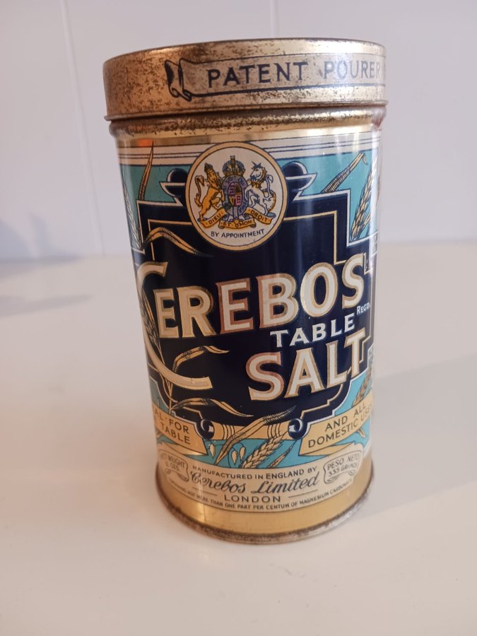 Cerebos London Salt i Plåtburk 1900-talets första hälft Oöppnad