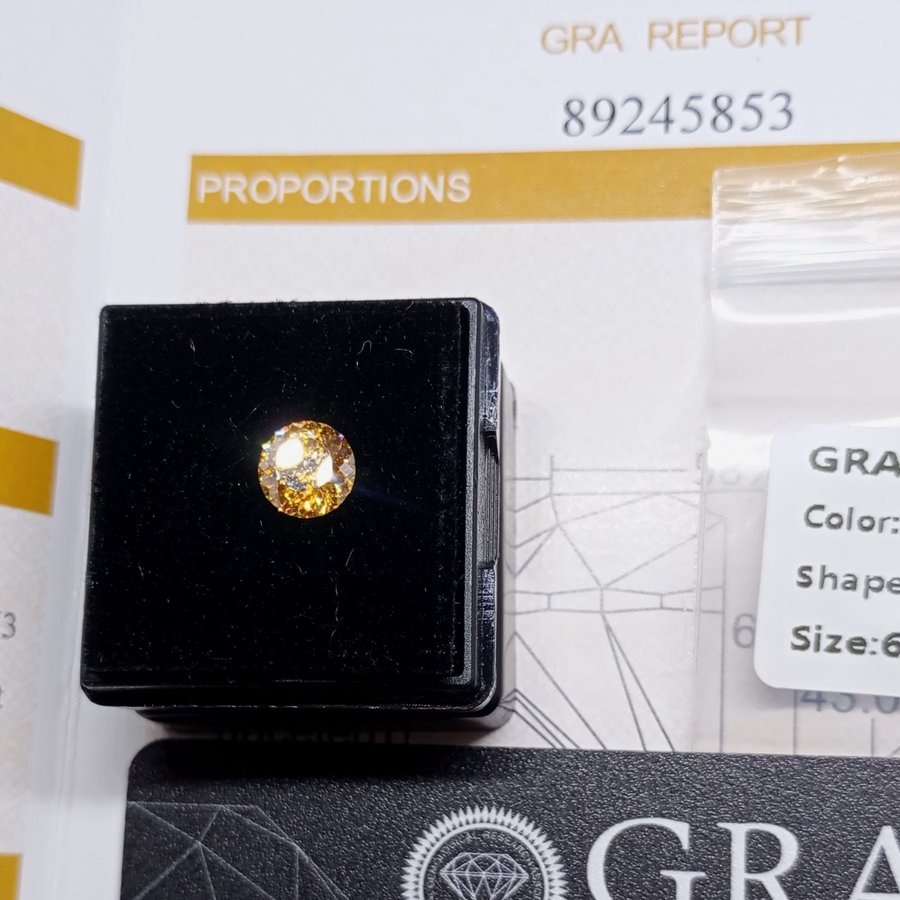 Authentic GRA Certified Yellow 1 Carat Russian Cut Loose Stone