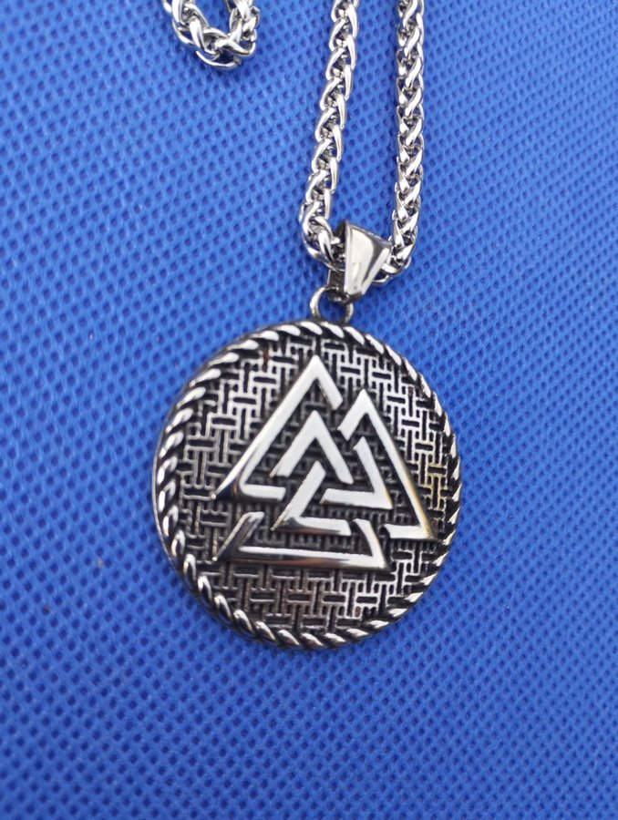 Halsband Kedja Hänge Valknut Valas hjärta Odens knop