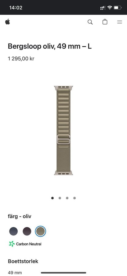 Apple Watch Sport Loop Armband - Olivgrön - L