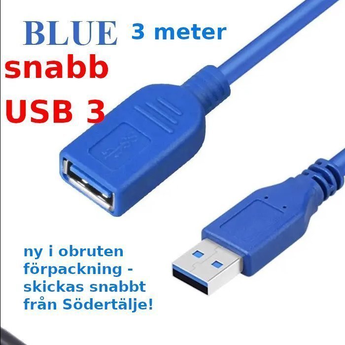 USB3 5 Gb/s  3 meter förlängningskabel extension cable kabel sladd
