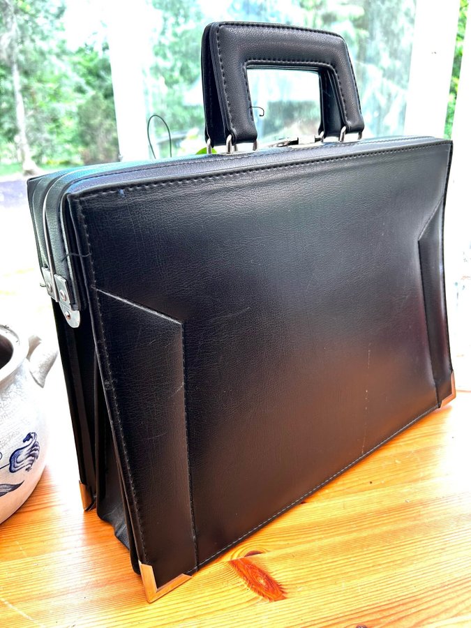 stor CAVALET väska dokument-portfölj attaché-väska i svart färg