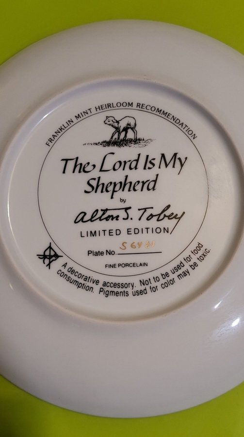 The Lord is My Shepherd" by Alton S Tobey - Limited Edition