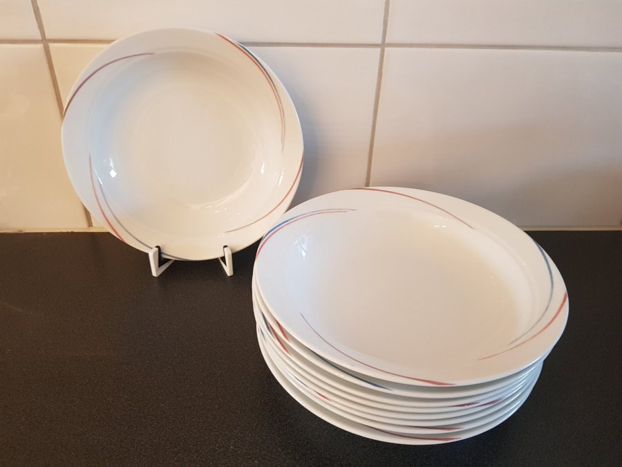 Rörstrand Hållfast djupa tallrikar 9 st retro vintage