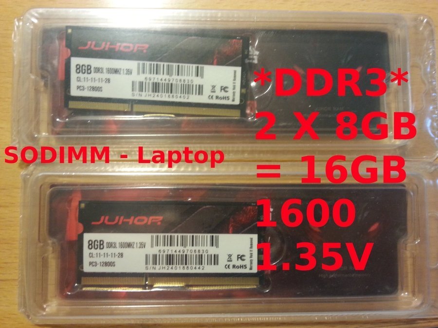 NYA! 16=2*8GB DDR3L SODIMM PC3-12800S