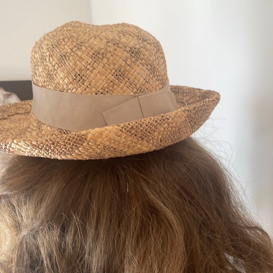 Beige stråhatt vintage !