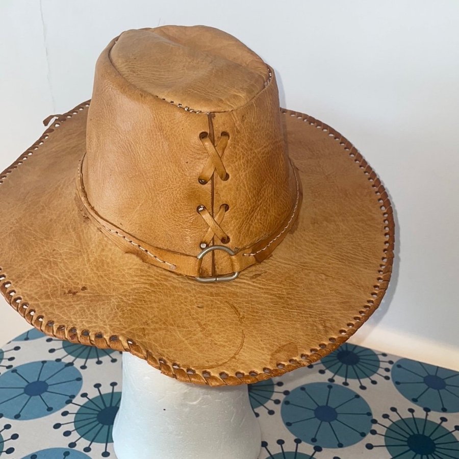 Retro vintage Brun hatt läder