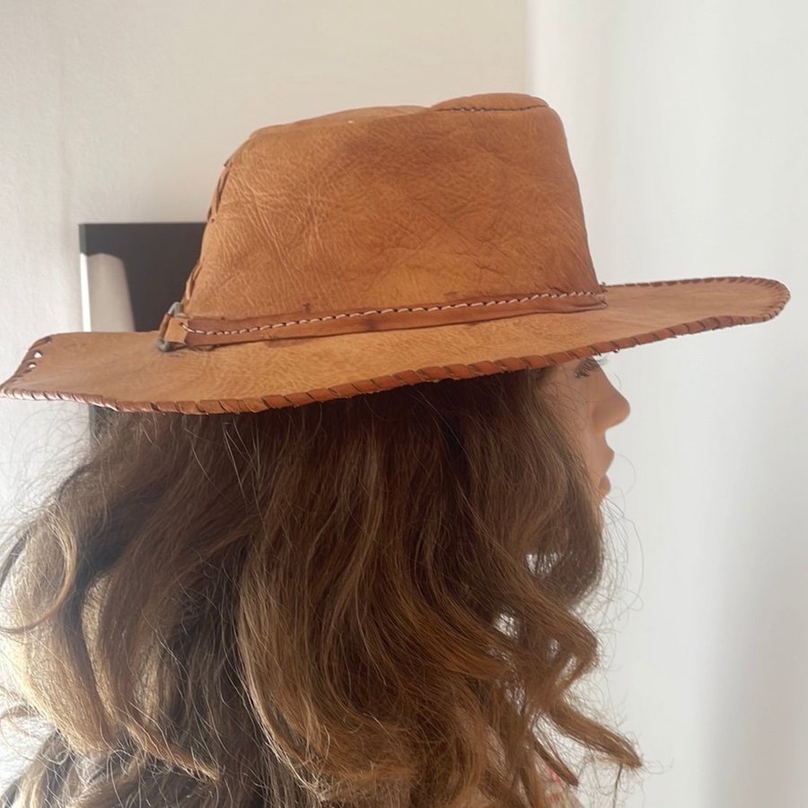 Retro vintage Brun hatt läder