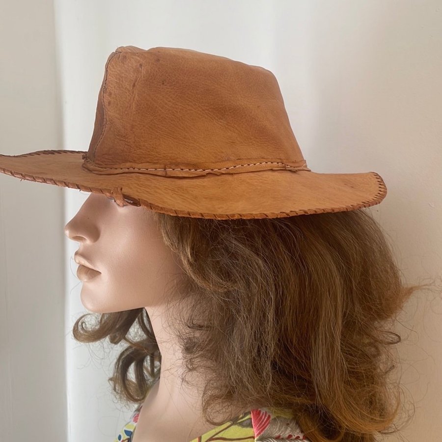 Retro vintage Brun hatt läder