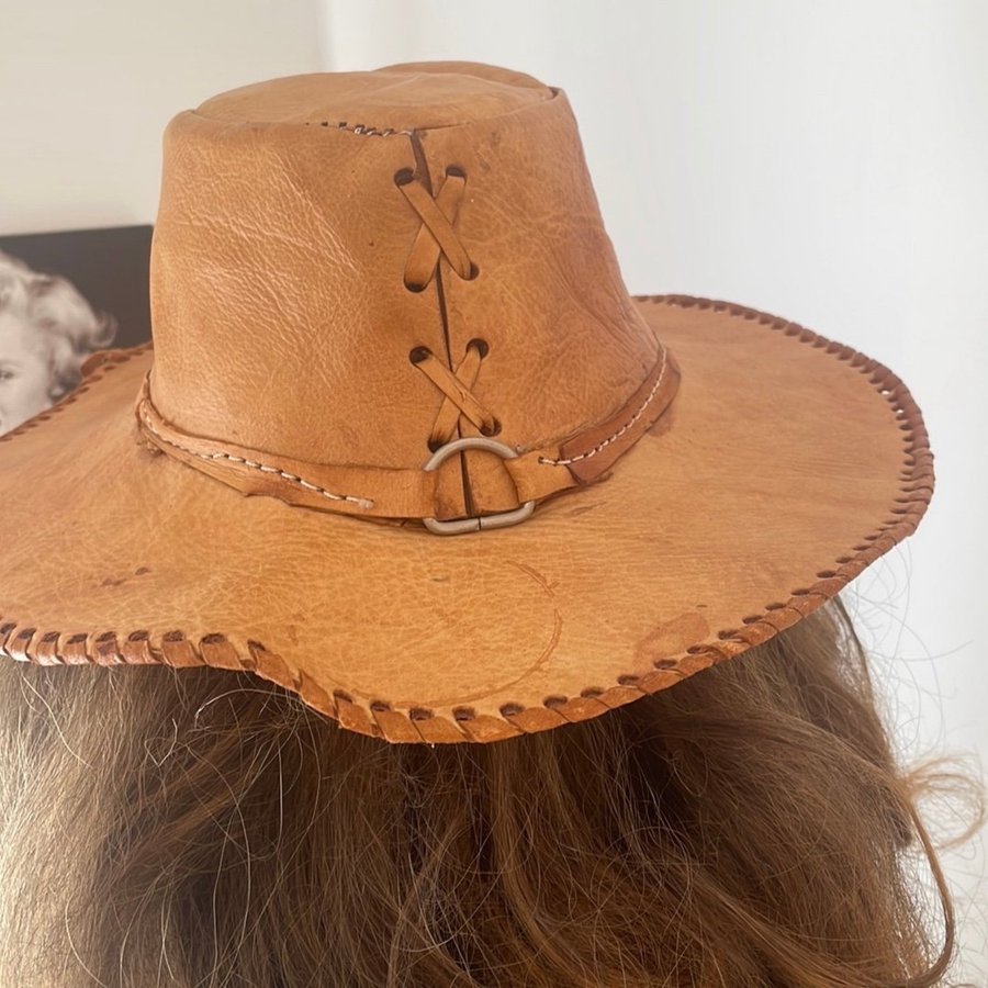 Retro vintage Brun hatt läder