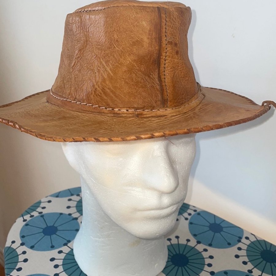 Retro vintage Brun hatt läder