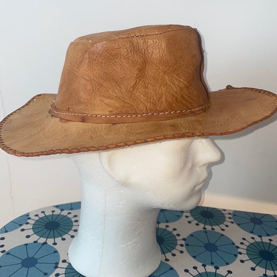 Retro vintage Brun hatt läder