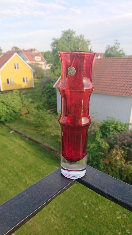 Vas Bambu Bo Borgström Åseda glasbruk 19 cm