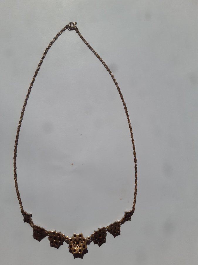 Äkta vintage collier med granater