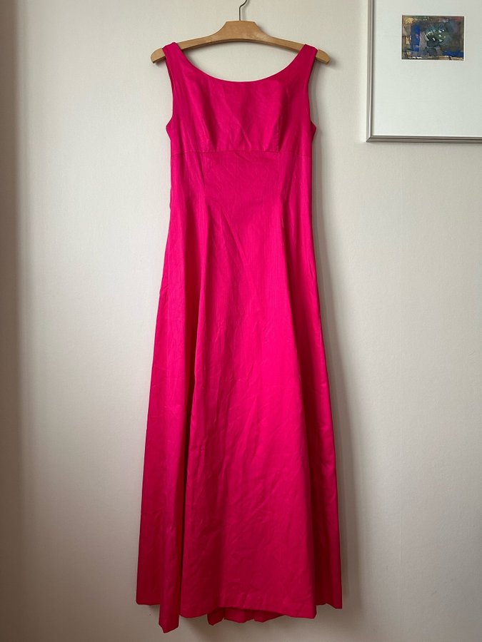 Vacker äldre rosa maxi klänning ärmlös Vintage!