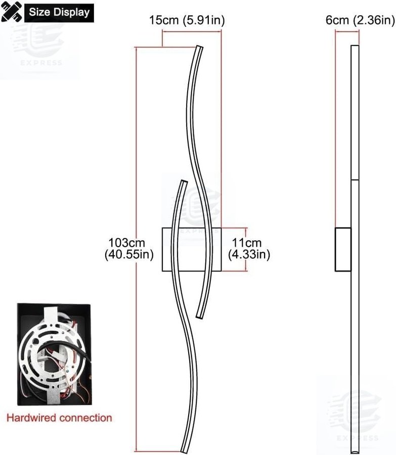 NY 2st LED Vägglampor 103 cm • Dimbara •Fjärrkontroll timer • 5000k/4000k/3000