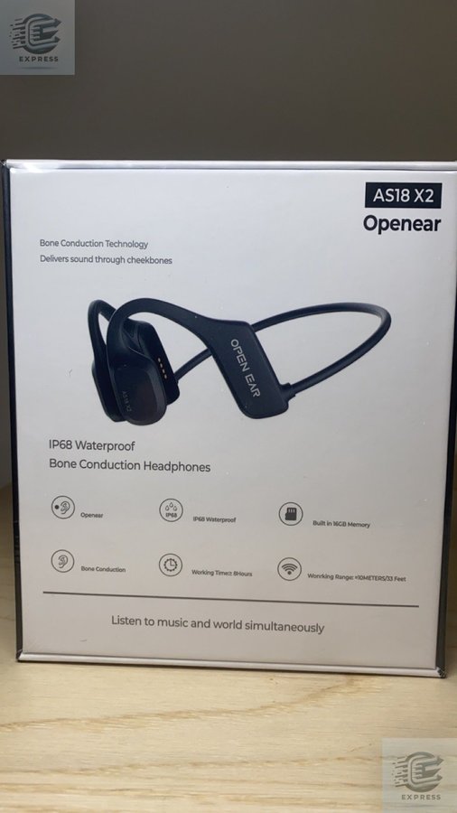 Bluetooth hörlurar•IP68 vattentäta•16GB inbyggd för mp3•USB-C•Nypris 1000kr