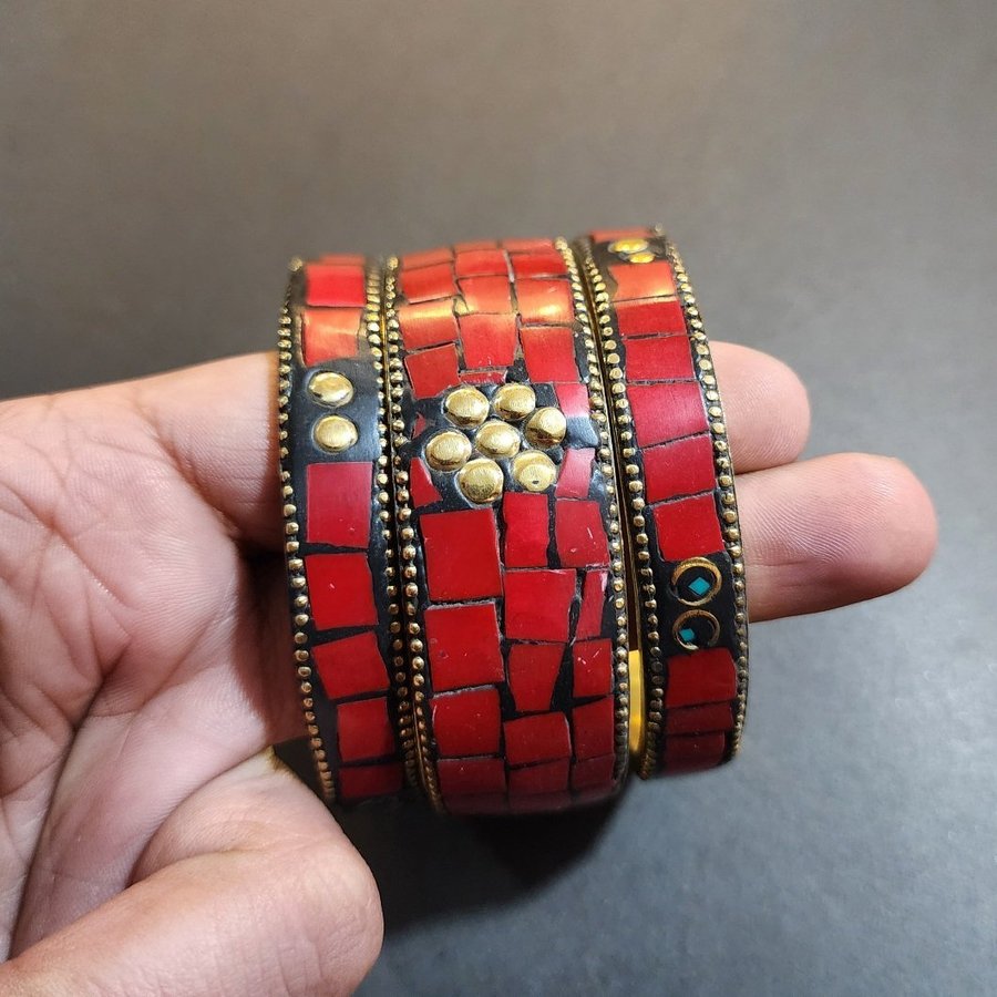 Bangles Set | Handmade Stone and Brass work