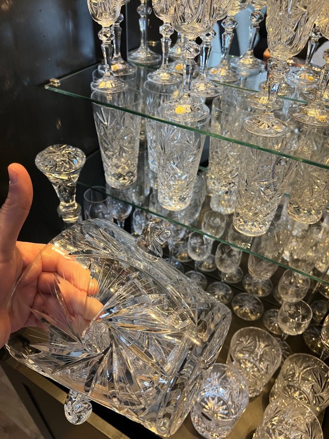 Helt servis 42 del kristall glas  böhmisk kristall