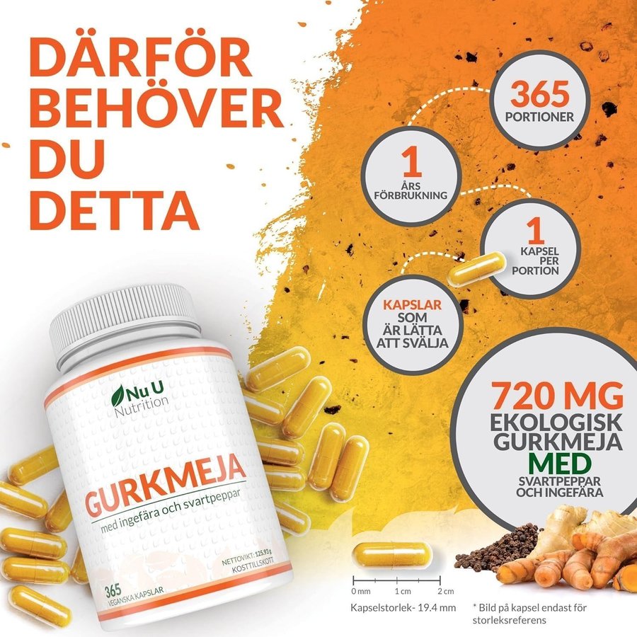 Kosttillskott gurkmeja curcumin supplement