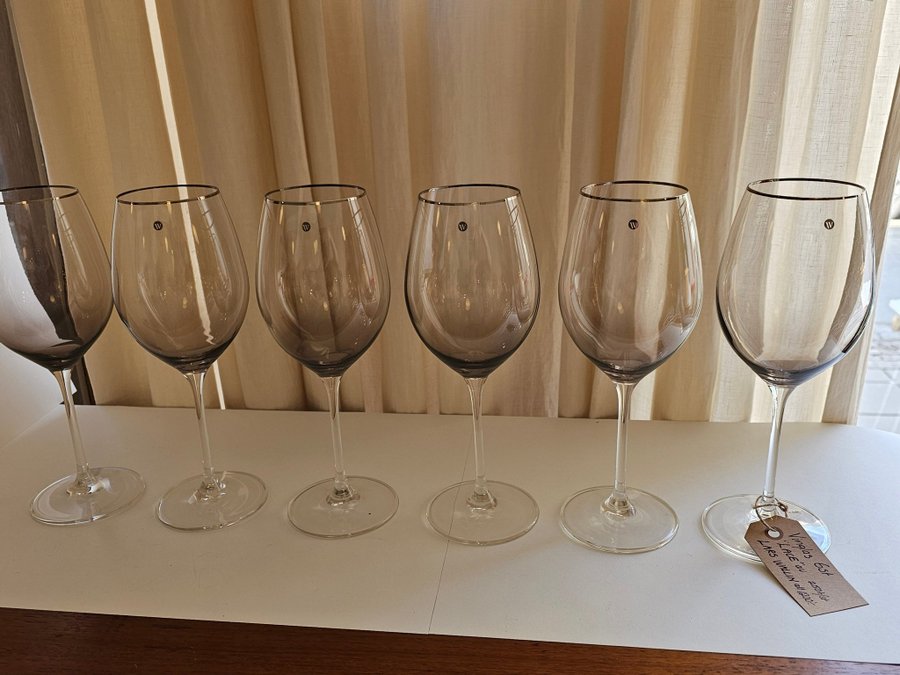 Sex stycken vinglas Lace designade av Lars Wallin