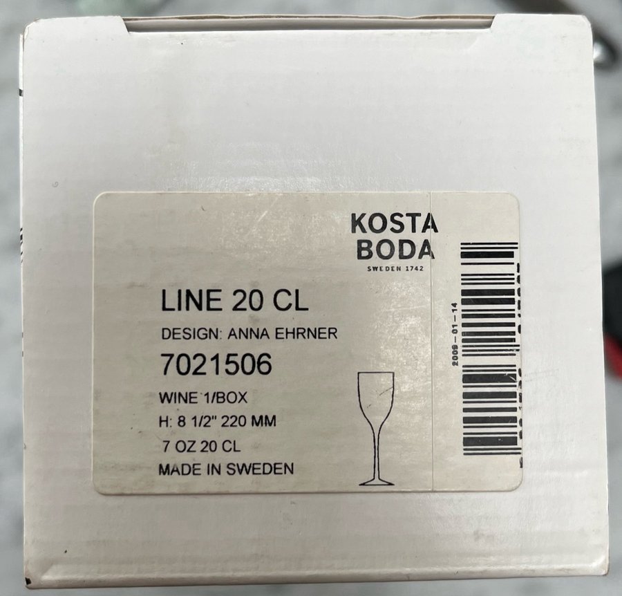 Kosta Boda Line vinglas (1 st)