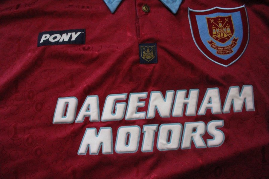 West Ham United / fotbollströja / matchtröja / 100-års 1995-96 / Pony / XL (L)