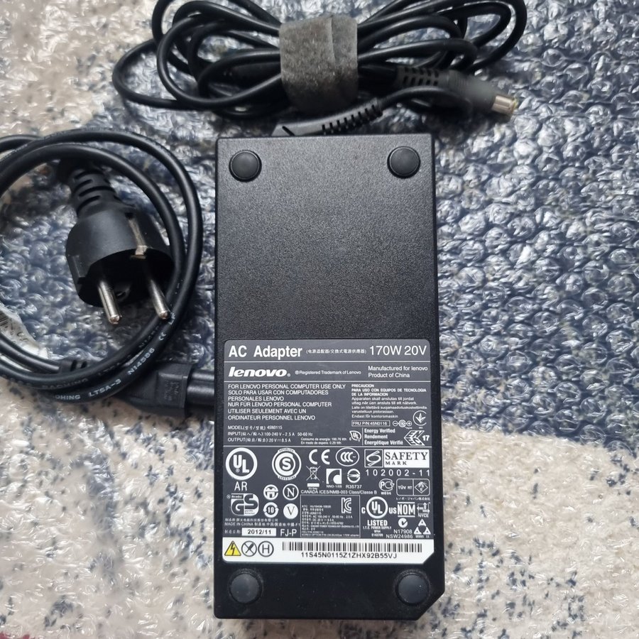Genuine Original LENOVO 45N0115 20V 85A AC Power Adapter Charger