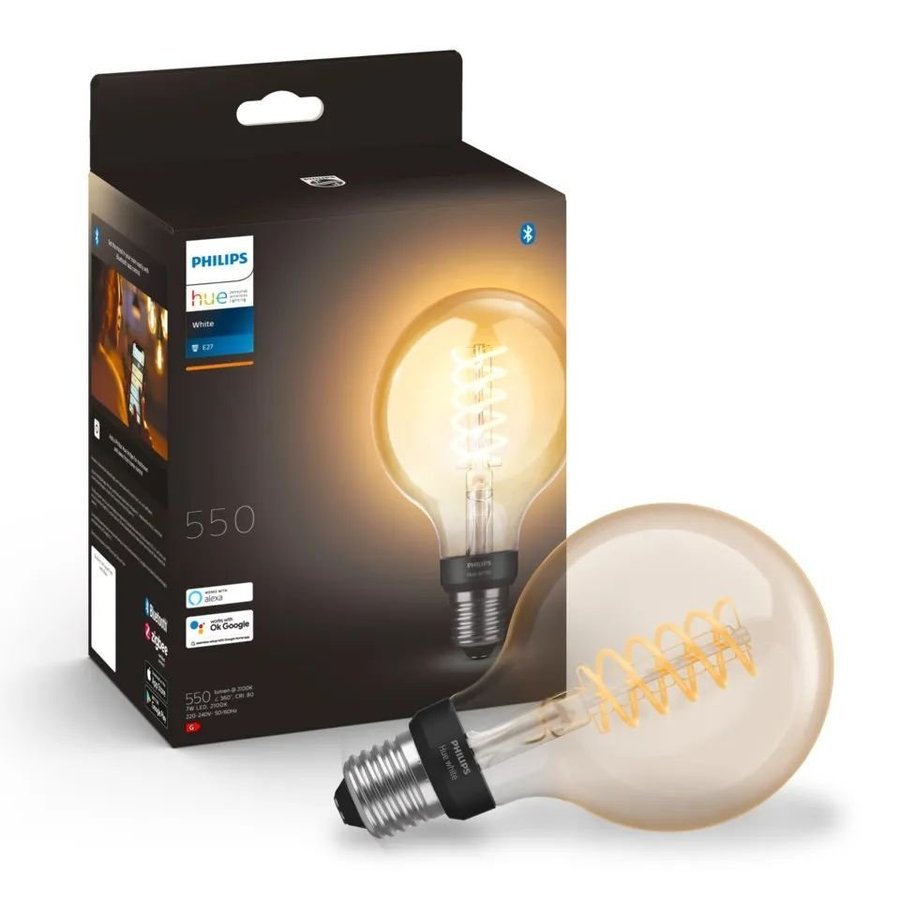 NY! Philips Hue Filament G93 Smart LED-lampa E27 550 lumen