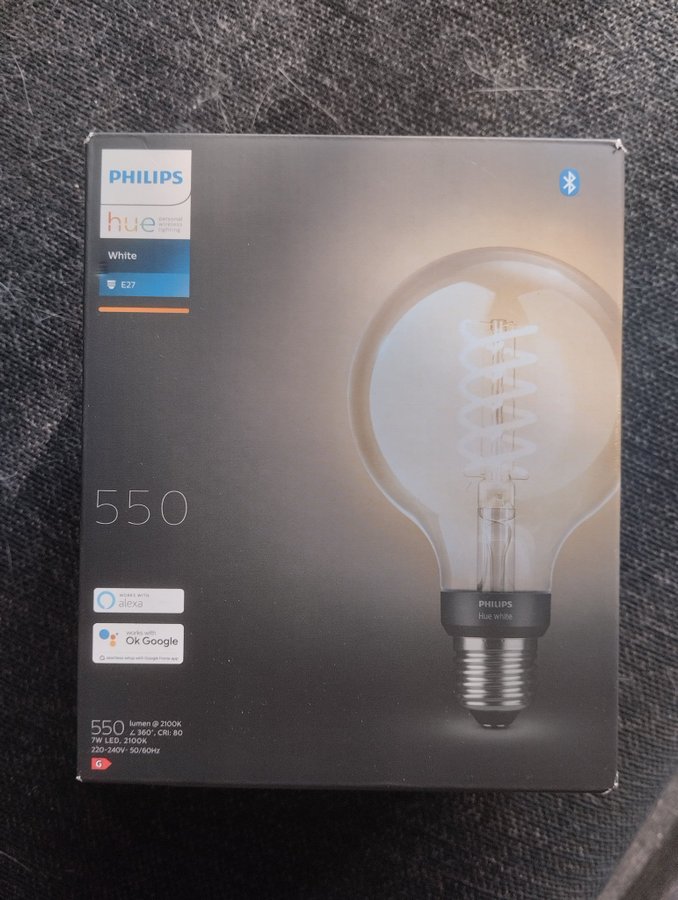 NY! Philips Hue Filament G93 Smart LED-lampa E27 550 lumen